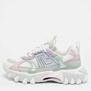 Balmain B-East Pb Size 41 Multicolor Leather And Mesh Lace Up Sneakers